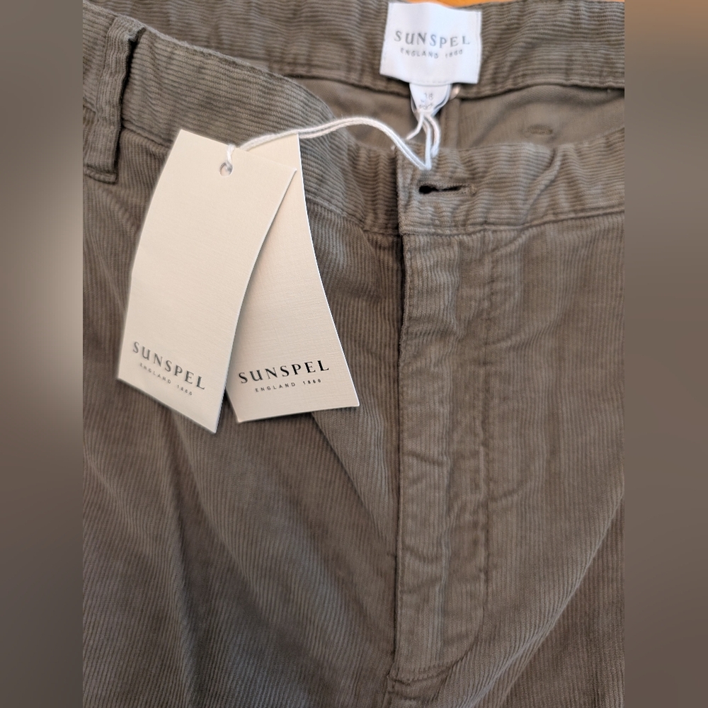 Sunspel Men's Brown Corduroy Pants